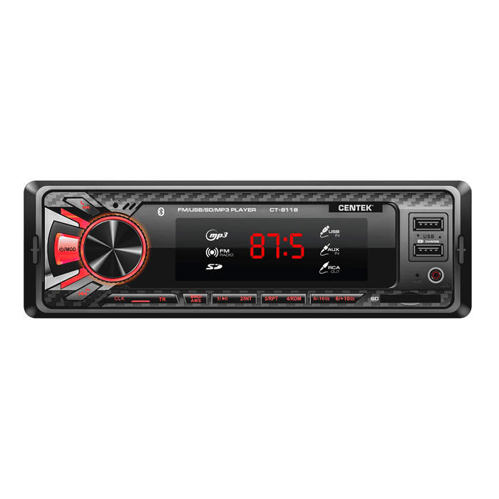 Автомагнитола CENTEK CT-8118 4х50Вт ПДУ Bluetooth USB/MP3/microSD LCD цветной
