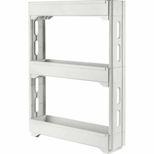 этажерка Keeplex Regular на колесиках 3-х секц.узкая белое облако KL383812048