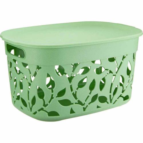 коробка для хранения 12л с крышк. Флора Мята М2363