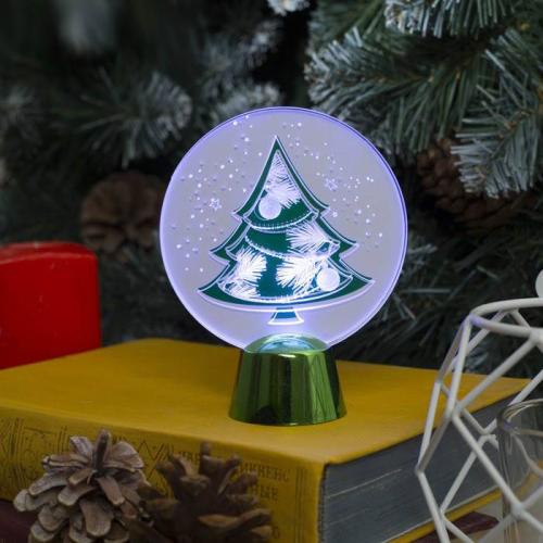 Фигура светодиодная подставка Елка 11,5см,2LED,Белый 2327200
