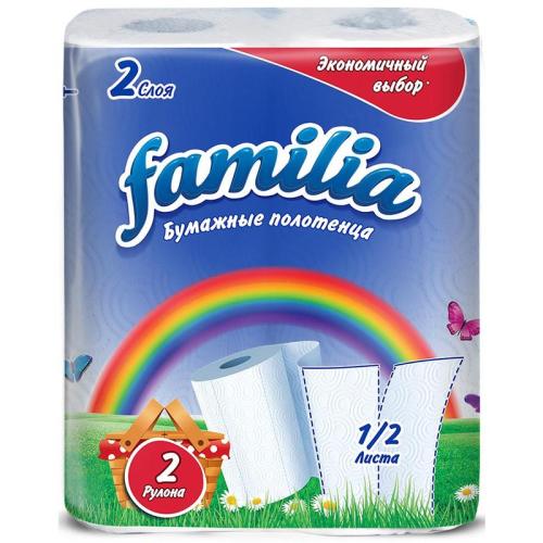 полотенца бумажные Familia Радуга 2-х слойные 2шт