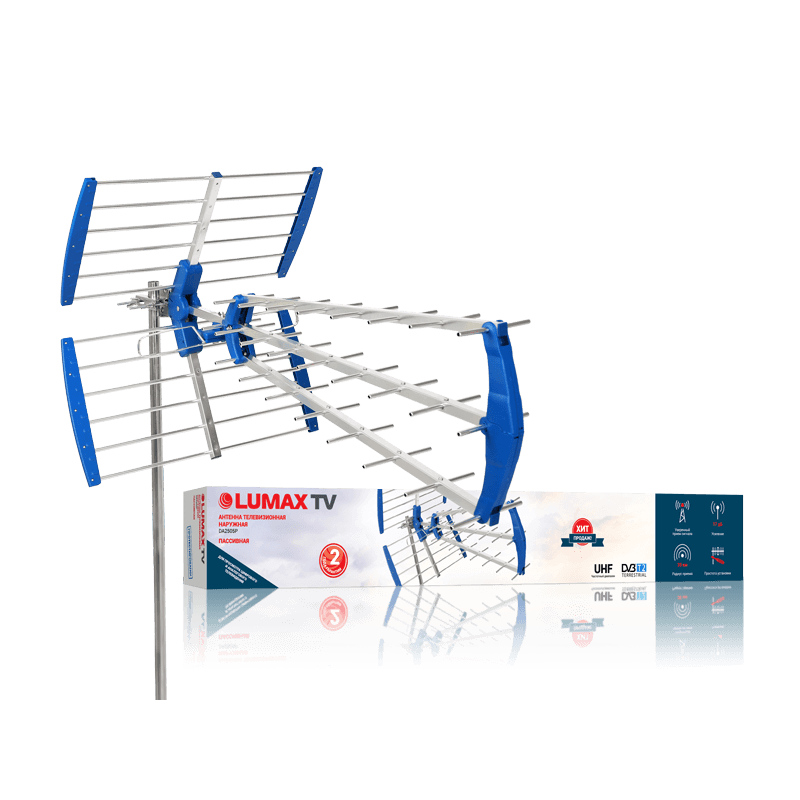 Антенна ТВ для цифрового ТВ LUMAX  DA2505P тройная