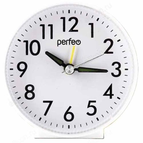 Часы-будильник Perfeo Quartz PF_Е1973 круглые,белые