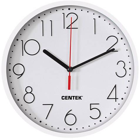 часы CENTEK CT-7105 White(белый)/гжель d=23см настенные, шаг. ход, кварц (FLOWER)