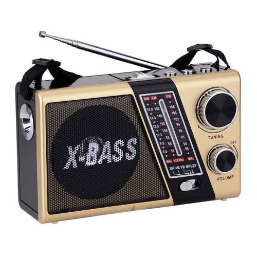 Радиоприемник XB-751BT (FM,AM,SW) USB,SD,Bluetooth,фонарь (акк 18650)