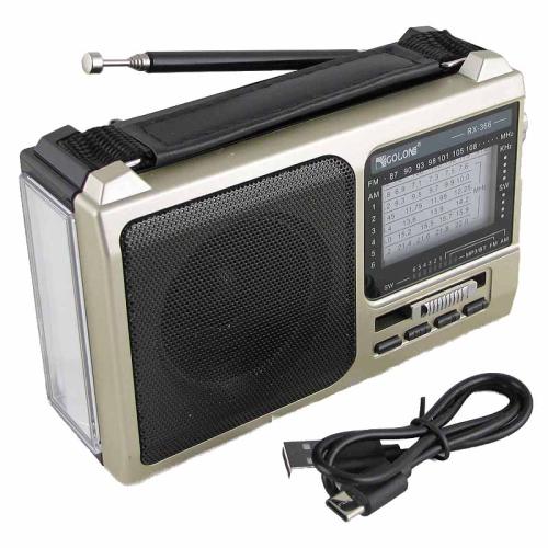 Радиоприемник RX-366 (FM,AM,SW1-6) TF/USB,акк 18650,TYPE-C