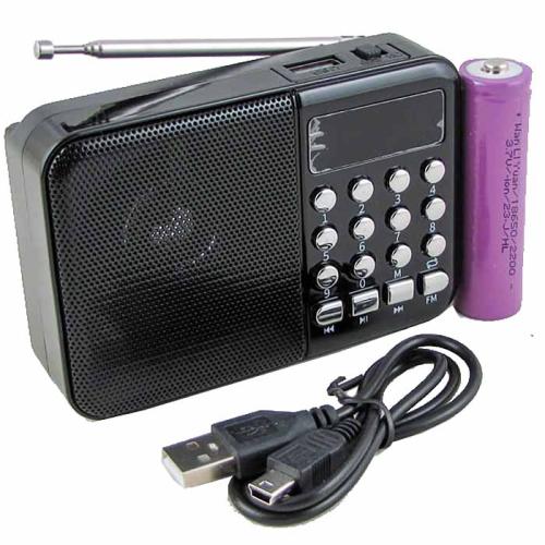 Радиоприемник С-3 (FM) TF,акк 18650,mini USB