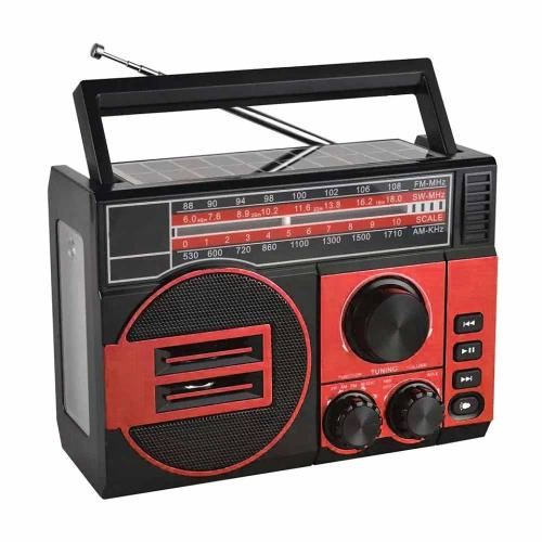 Радиоприемник P-259BT-S (FM/AM/SW) USB,TF,18650/2R20,microUSB,фонарь,солнеч.батар.