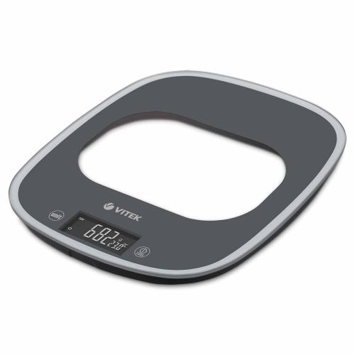Весы VITEK-8013 Graphite кухонные электронные 10кг, температура, стекло