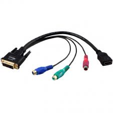 Переходник DVI штекер-HDMI гнездо+AЗ(3)гнезда REXANT