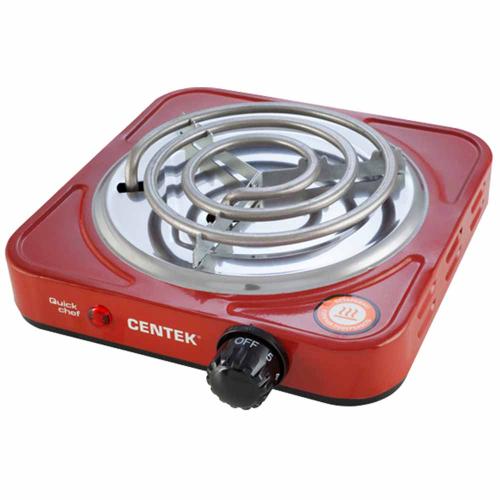Плита электро CENTEK CT-1508 красная 1000Вт, 1 конф ТЭН 140мм, индикатор, усиленный корпус