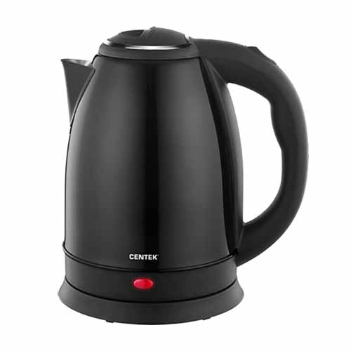 чайник CENTEK CT-1068  черный(black) (2,0л) 2000Вт металл, хром. всавка на крышке