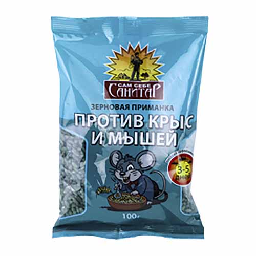 Средство от грызунов Сам себе Санитар зерновая приманка 100 гр