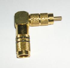 Штекер тюльпан RCA jack позол угловой