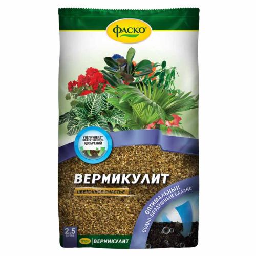 Разрыхлитель почвы Вермикулит Цветочное счастье/Богатырь (зелёный пакет) 2,5л