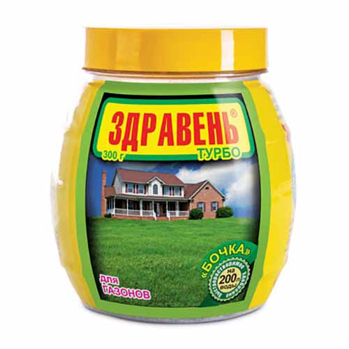 Удобрение В/Х Здравень Турбо Газоны банка-бочка 300г