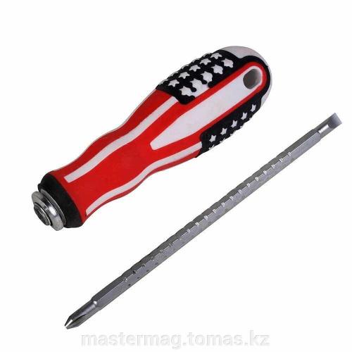 Отвертка X-PERT, Америка, двусторонняя, 6*260мм, 2х-комп.рукоятка, магнитная