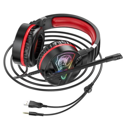 Гарнитура HOCO W104 игровая,полноразмерная,LED подсветка 2м