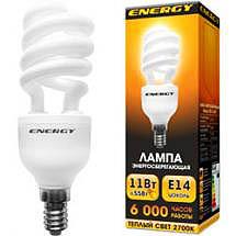 Лампочка энергосберегающая ENERGY ESP-11W E14 2700K 6000ч тепл.св. 11-14-6T
