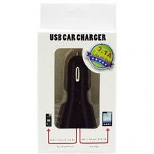 адаптер питания авто для MP3 12V 2USB 5V 3100-4200mA №3111A без шнура
