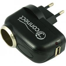 преобразователь напряжения JJ-Connect 220в/12в DC(гнезо автоприкуривателя+USB)Power Source